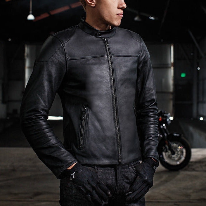 Alpinestars Blacktrack Leather Jacket Black / Black