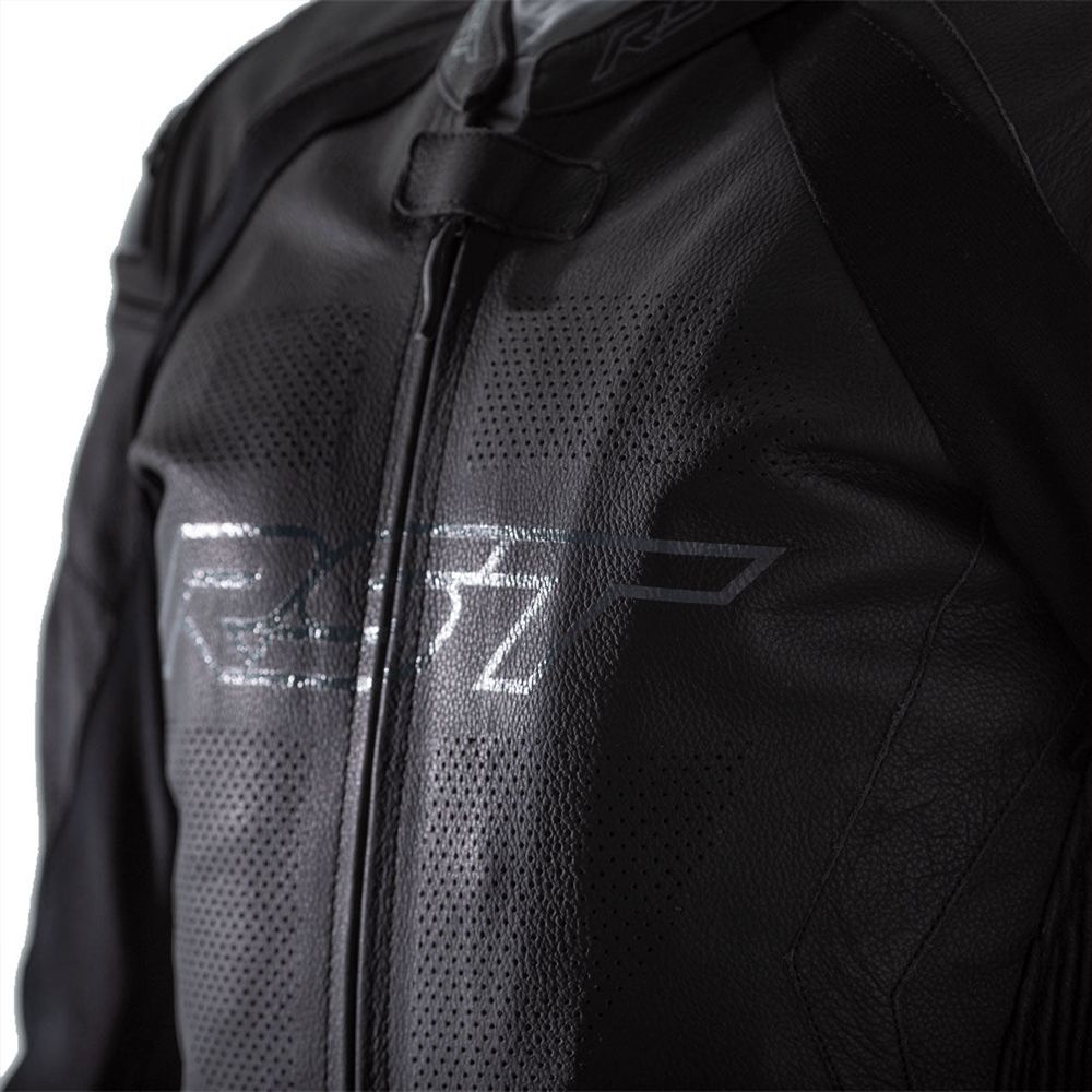RST Podium Airbag CE Leather Suit Black / Black / Black (Image 3) - ThrottleChimp