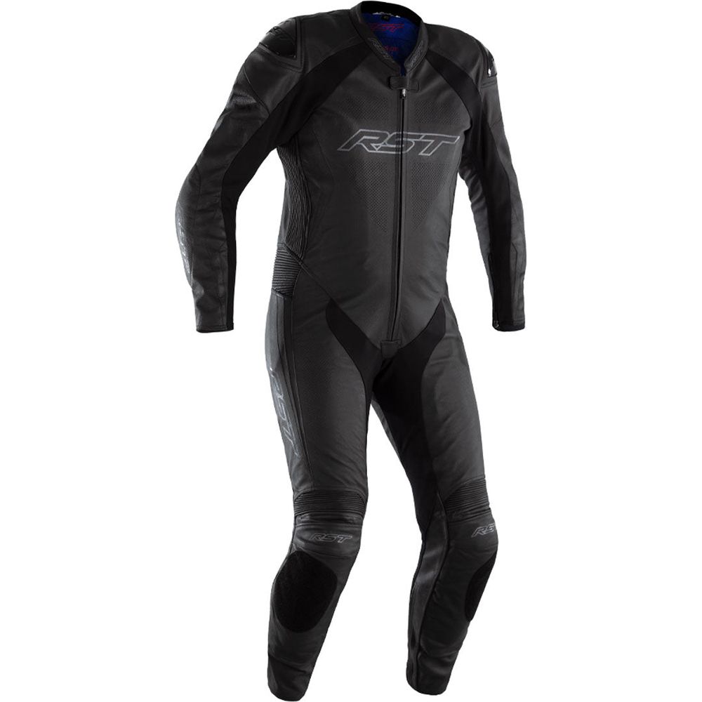 RST Podium Airbag CE Leather Suit Black / Black / Black - ThrottleChimp