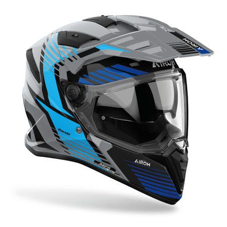 Airoh Bandit Adventure Helmet Spicy Gloss Blue FREE 1 YEAR Returns, FREE UK Delivery | ThrottleChimp