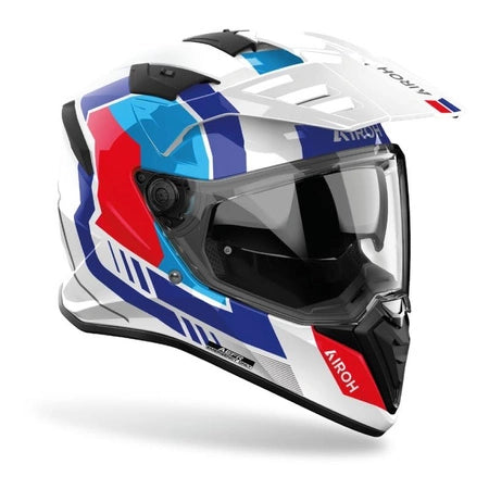 Airoh Bandit Adventure Helmet Horn Gloss White FREE 1 YEAR Returns, FREE UK Delivery | ThrottleChimp