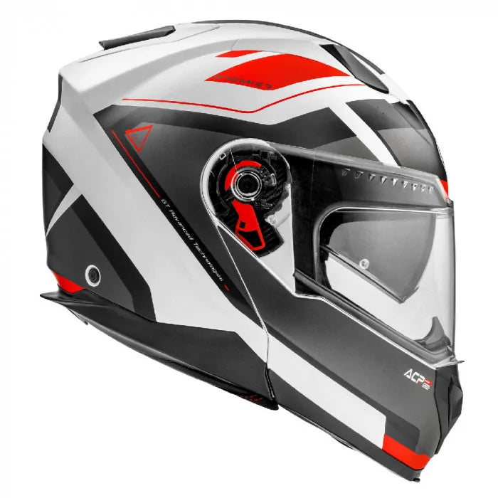 Premier Delta AS 2 Flip-Up Helmet White / Red (Image 2) - ThrottleChimp