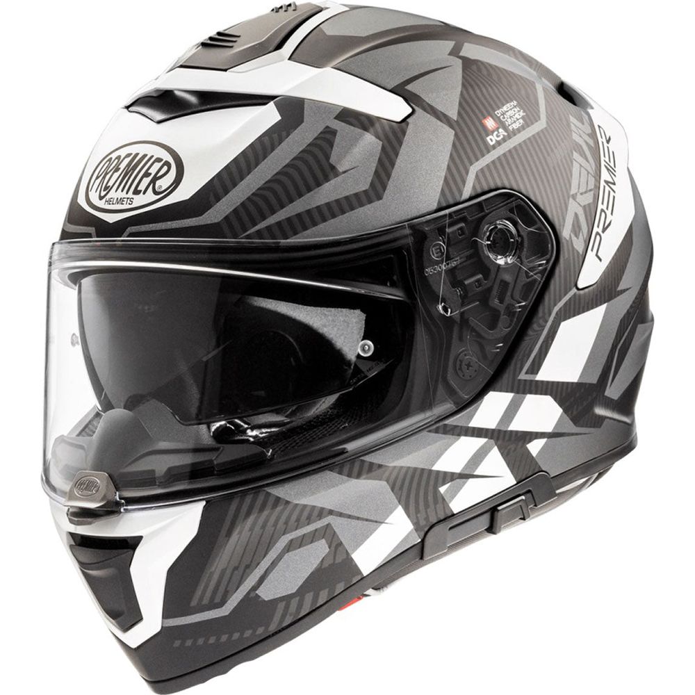 Premier Devil JC 8 Full Face Helmet Black / White - ThrottleChimp