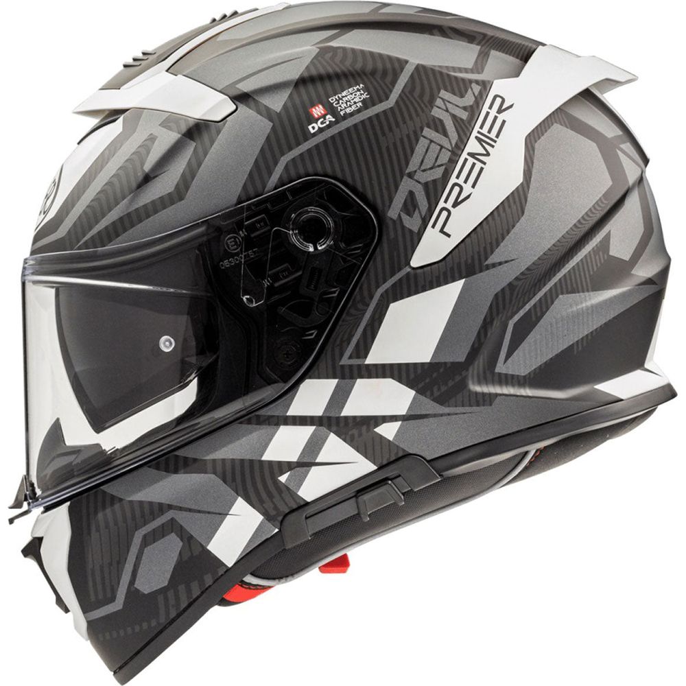 Premier Devil JC 8 Full Face Helmet Black / White (Image 3) - ThrottleChimp