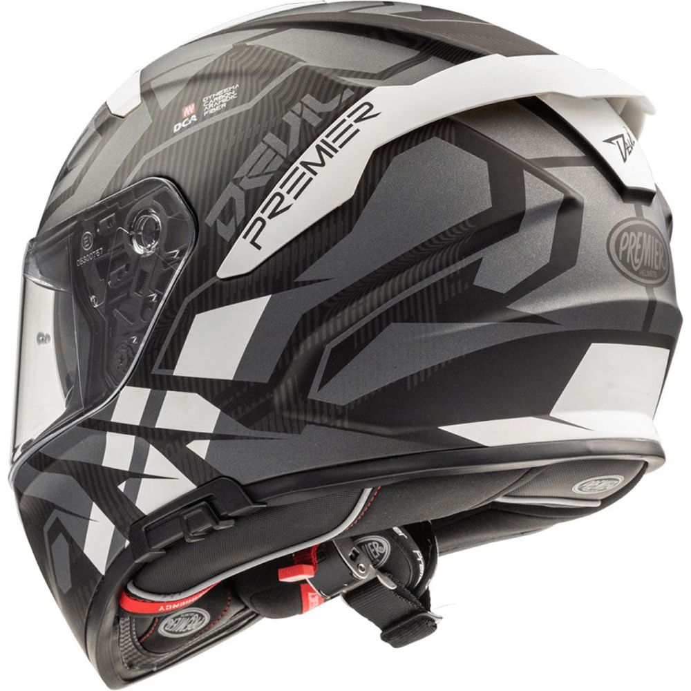 Premier Devil JC 8 Full Face Helmet Black / White (Image 4) - ThrottleChimp