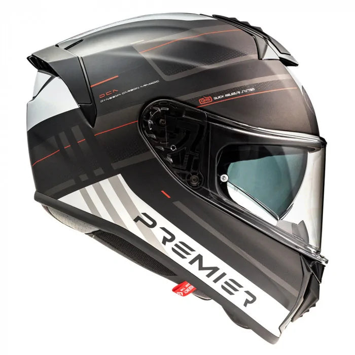 Premier Evoluzione SP 2 Full Face Helmet Black / White (Image 4) - ThrottleChimp