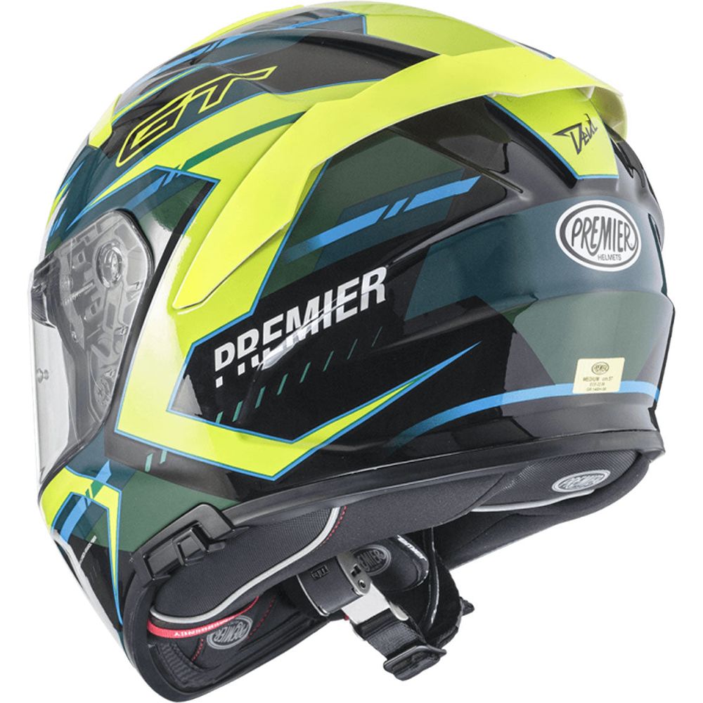 Premier Devil EV 6 Full Face Helmet Green / Yellow (Image 4) - ThrottleChimp