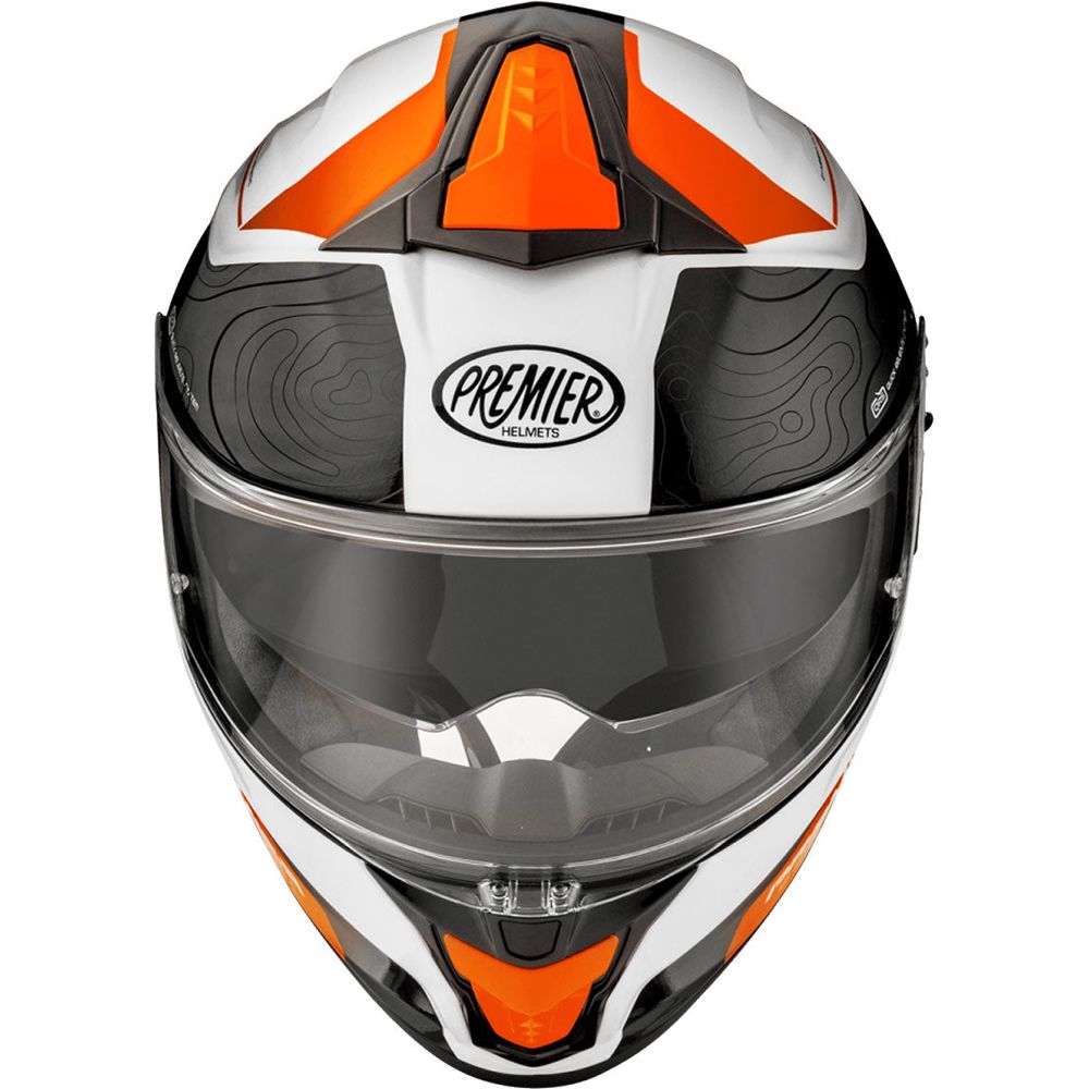 Premier Evoluzione DK 93 Full Face Helmet White / Orange (Image 2) - ThrottleChimp