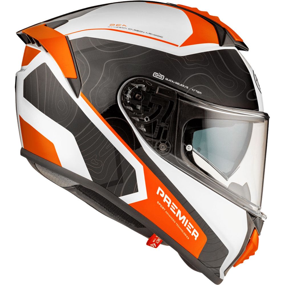 Premier Evoluzione DK 93 Full Face Helmet White / Orange (Image 3) - ThrottleChimp