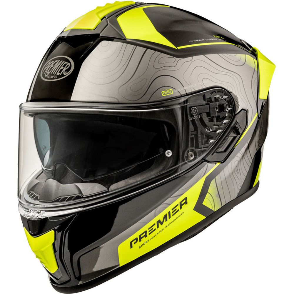 Premier Evoluzione DK Y Full Face Helmet Gunmetal / Neon - ThrottleChimp