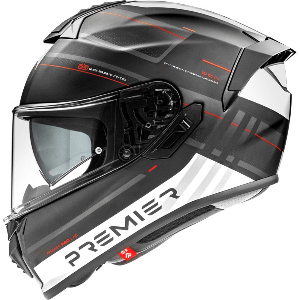 Premier Evoluzione SP 2 Full Face Helmet Black / White (Image 3) - ThrottleChimp