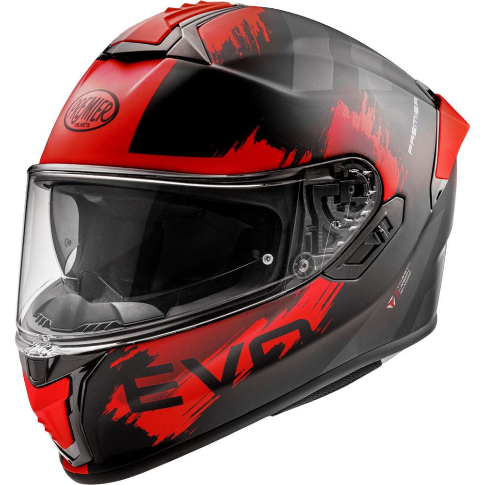 Premier Evoluzione TO 92 Full Face Helmet Black / Red - ThrottleChimp