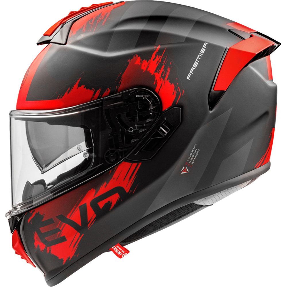 Premier Evoluzione TO 92 Full Face Helmet Black / Red (Image 4) - ThrottleChimp