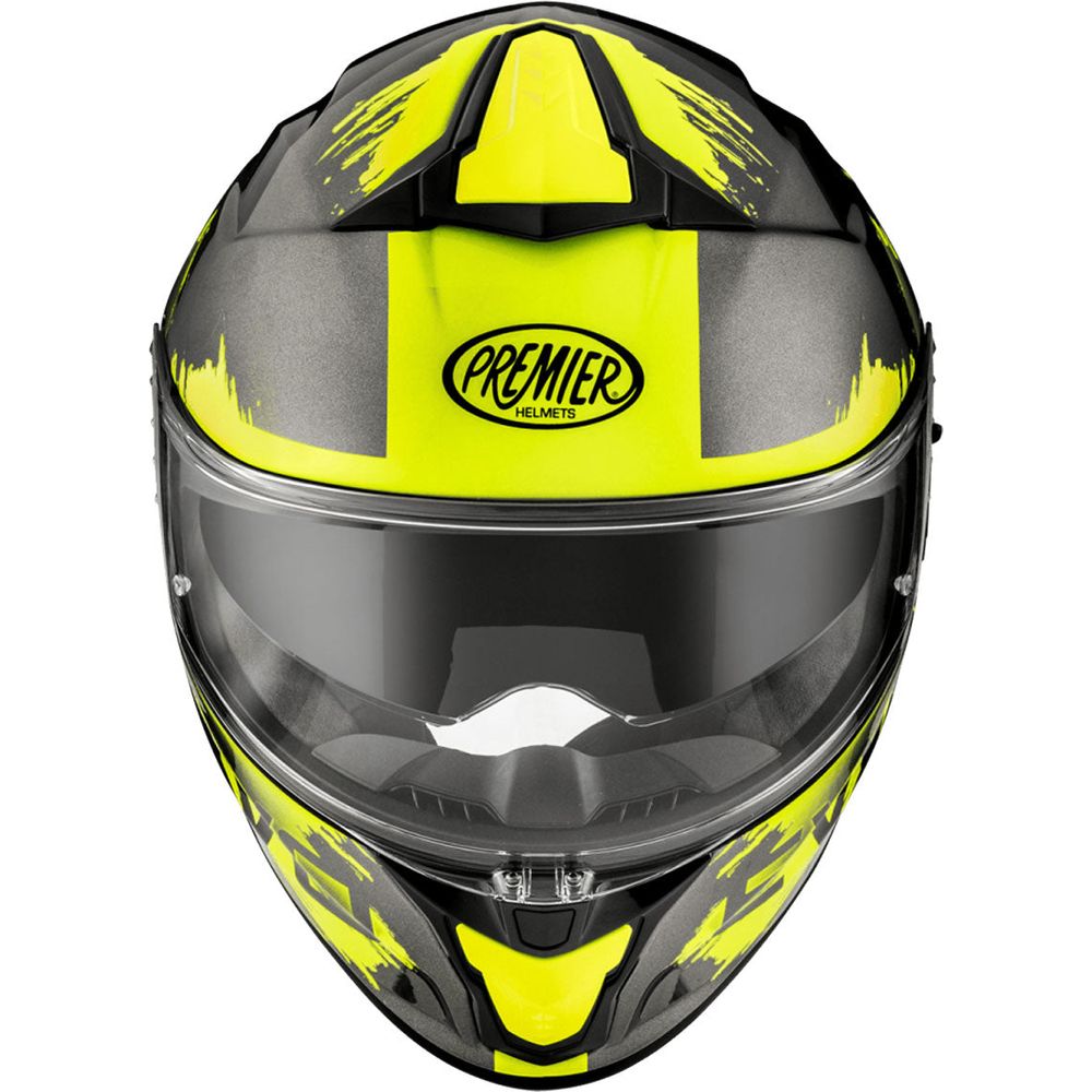 Premier Evoluzione TO Y 17 Full Face Helmet Gunmetal / Neon (Image 2) - ThrottleChimp