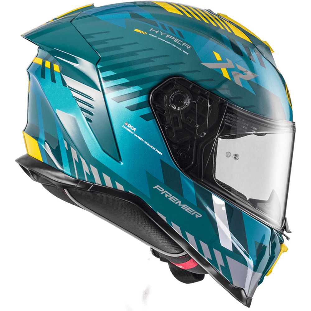 Premier Hyper XR 21 Full Face Helmet Blue / Yellow (Image 3) - ThrottleChimp