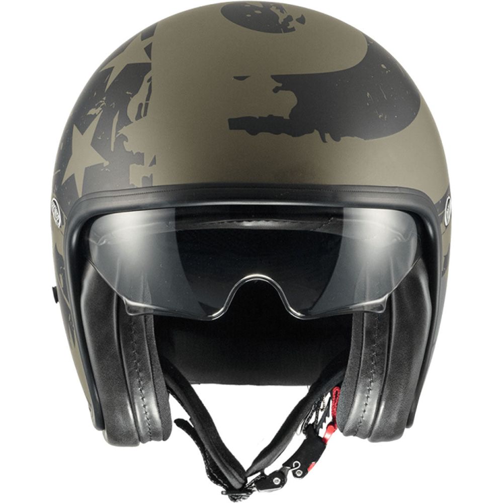 Premier Vintage US Mily Open Face Helmet Olive (Image 2) - ThrottleChimp