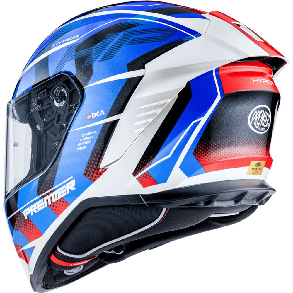 Premier Hyper HP 12 Full Face Helmet White / Blue FREE 1 YEAR Returns, FREE UK Delivery | ThrottleChimp