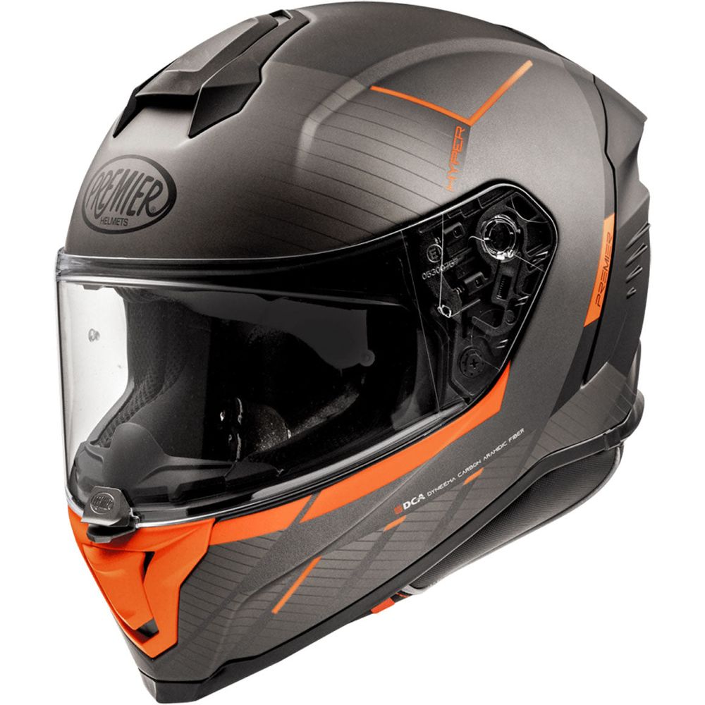 Premier Hyper RS 93 Full Face Helmet Black / Orange - ThrottleChimp