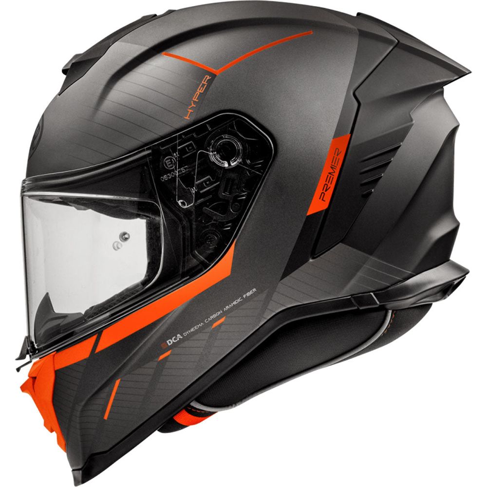 Premier Hyper RS 93 Full Face Helmet Black / Orange (Image 3) - ThrottleChimp