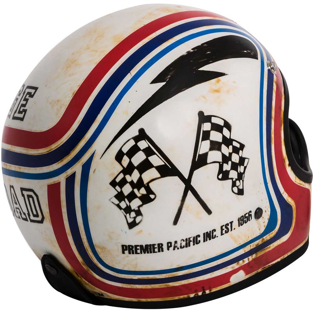 Premier MX BTR 8 Full Face Helmet White / Blue / Red (Image 4) - ThrottleChimp