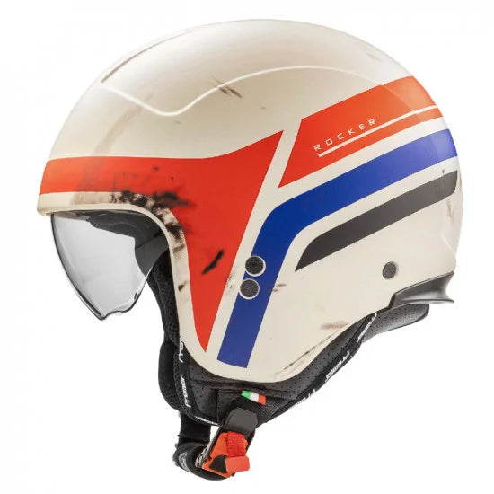 Premier Rocker ON 1 Open Face Helmet White / Red / Blue - ThrottleChimp