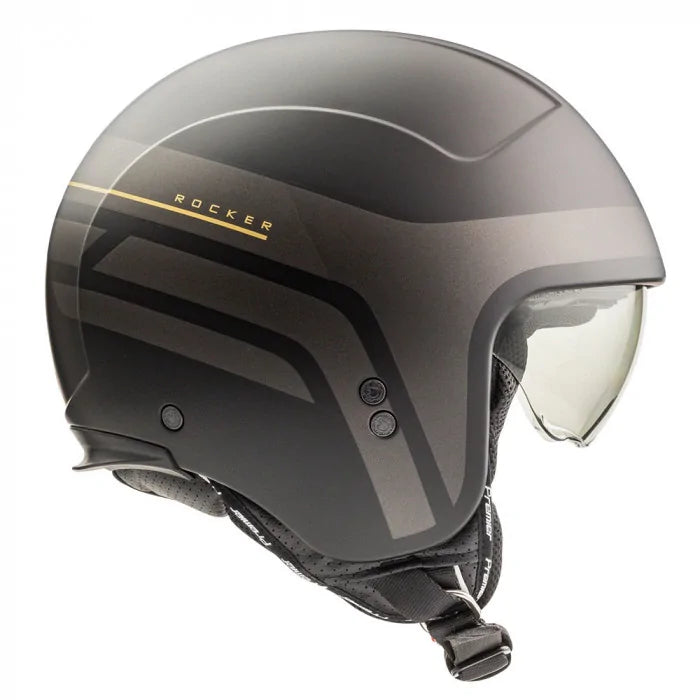 Premier Rocker ON 19 Open Face Helmet Black / Gunmetal (Image 2) - ThrottleChimp