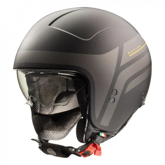 Premier Rocker ON 19 Open Face Helmet Black / Gunmetal - ThrottleChimp