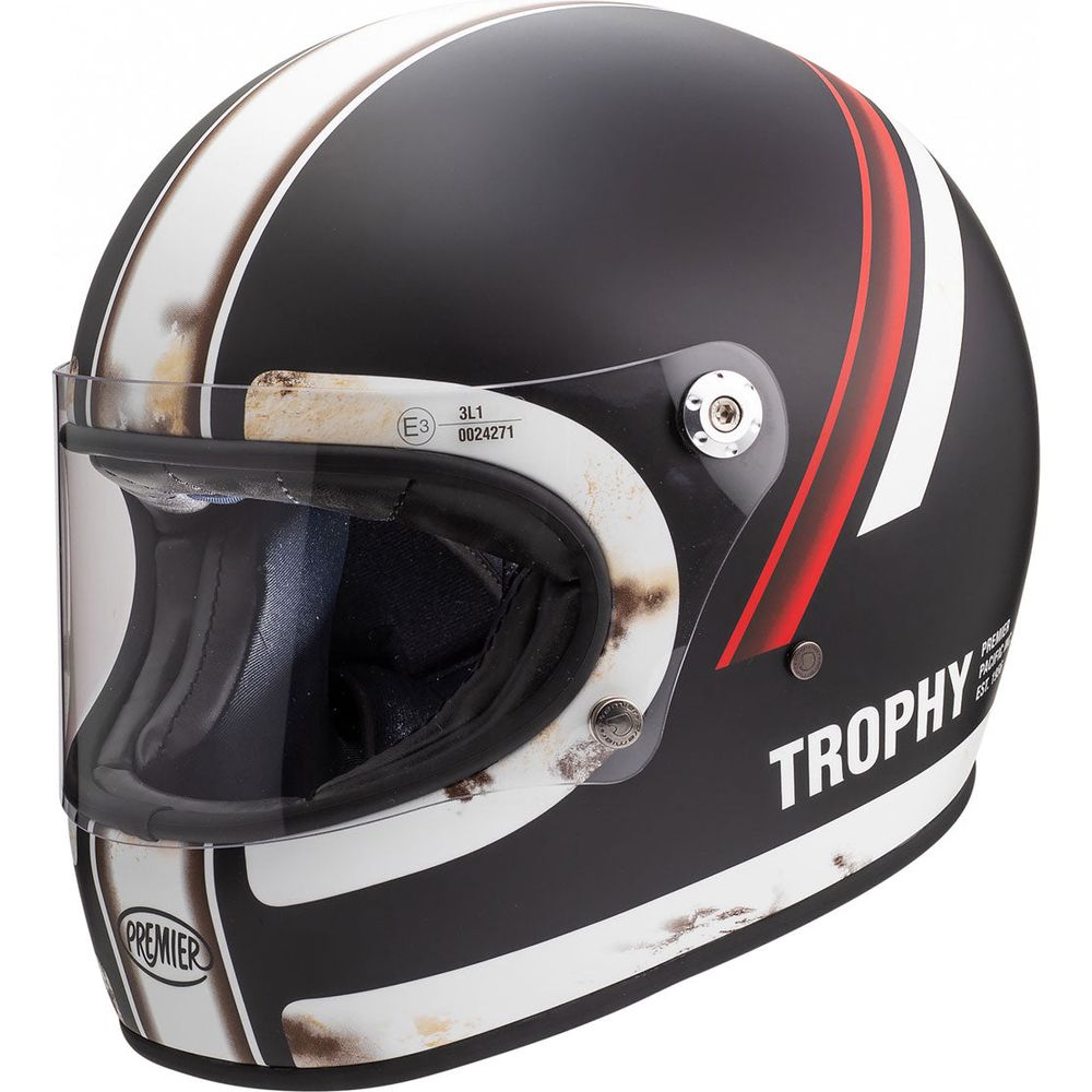 Premier Trophy DO 92 Full Face Helmet Black / White - ThrottleChimp