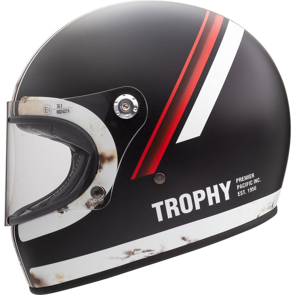 Premier Trophy DO 92 Full Face Helmet Black / White (Image 2) - ThrottleChimp