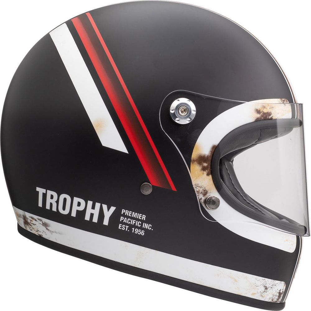 Premier Trophy DO 92 Full Face Helmet Black / White (Image 3) - ThrottleChimp