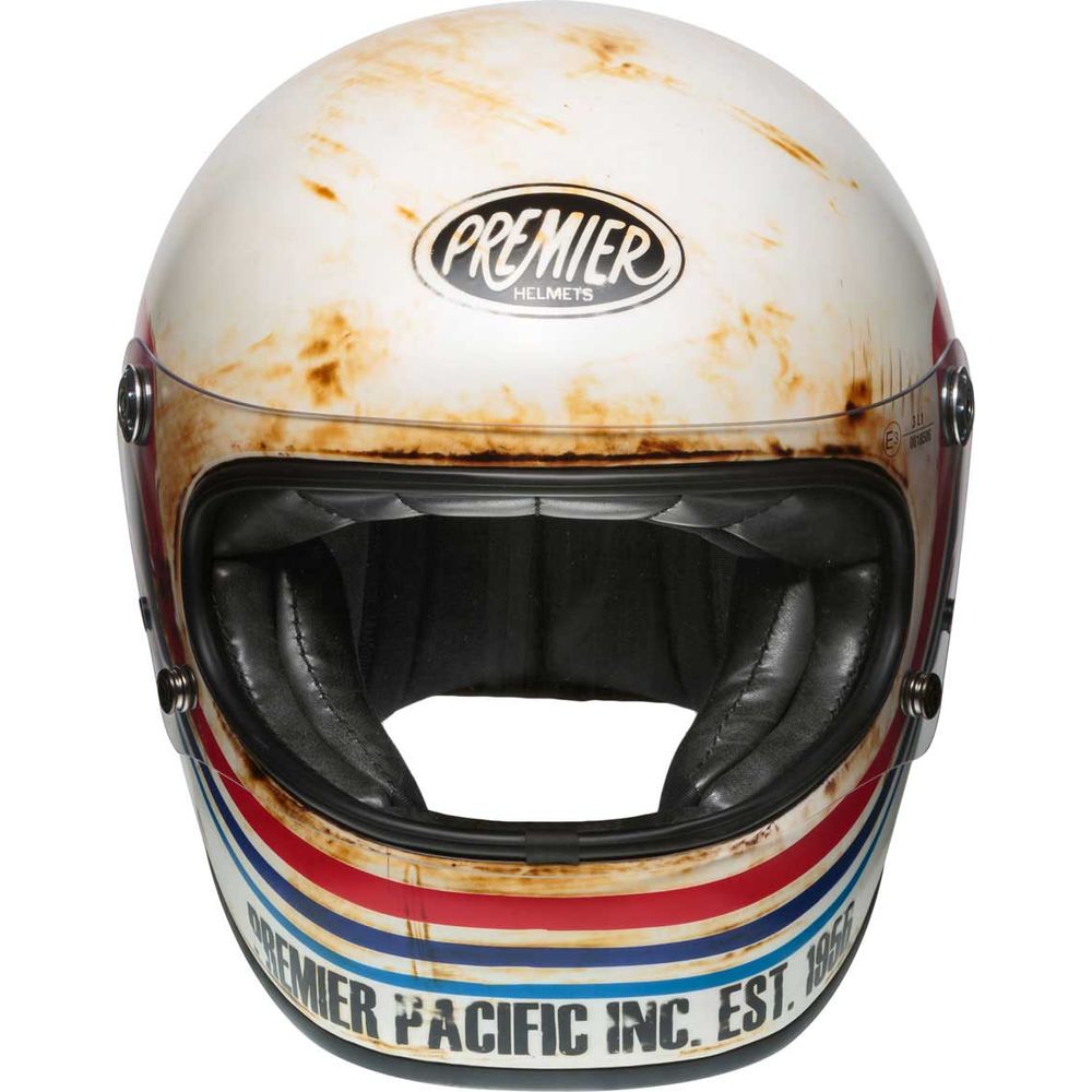 Premier Trophy BTR 8 Full Face Helmet White / Blue / Red (Image 2) - ThrottleChimp