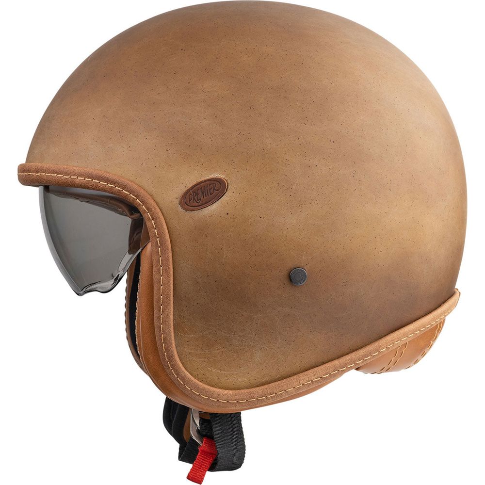 Premier Vintage BOS Open Face Helmet Brown (Image 2) - ThrottleChimp