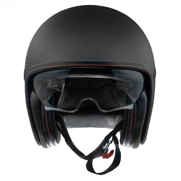 Premier Vintage Platinum Edition U9 OS Open Face Helmet Black (Image 3) - ThrottleChimp