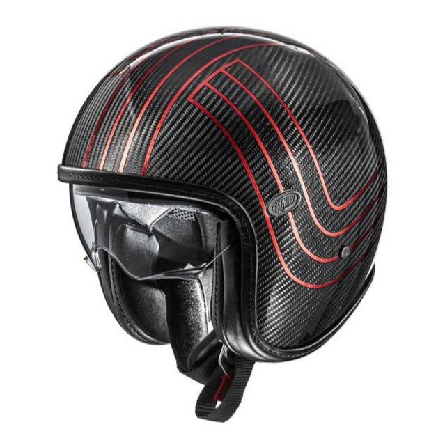 Premier Vintage Carbon EX Open Face Helmet Red - ThrottleChimp