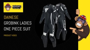 Dainese Grobnik Ladies One Piece Perforated Leather Suit Black / Black / White (Video 7) - ThrottleChimp