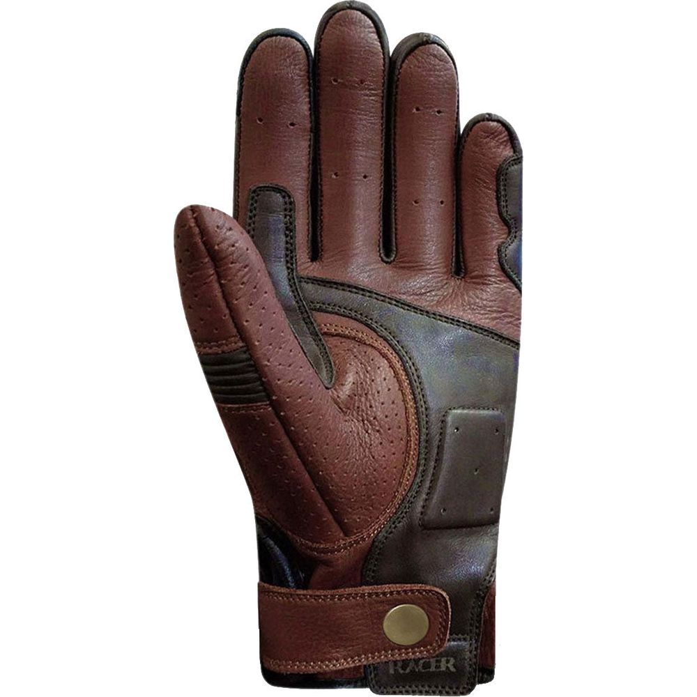 Racer (France) Dante Summer Leather Gloves Brown / Black (Image 2) - ThrottleChimp