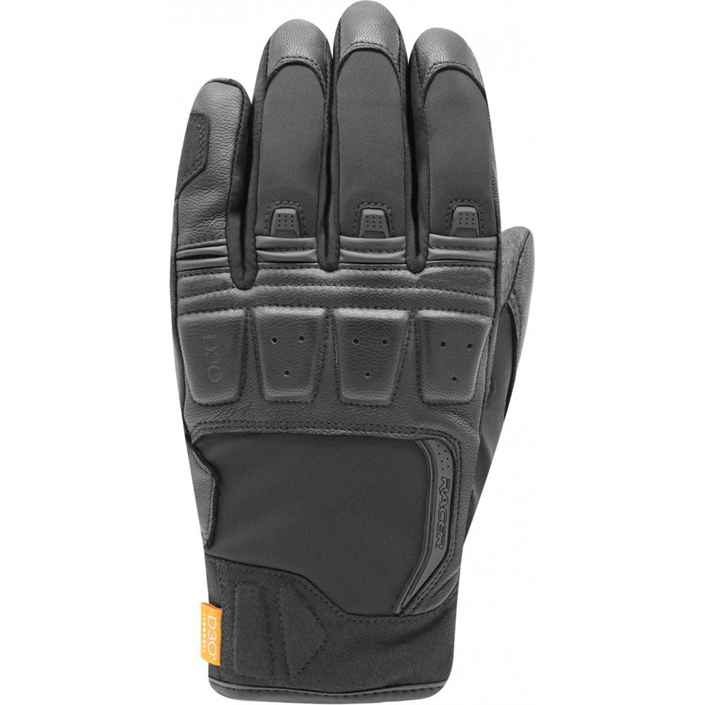 Racer (France) Ronin Winter Leather / Softshell Gloves Black - ThrottleChimp
