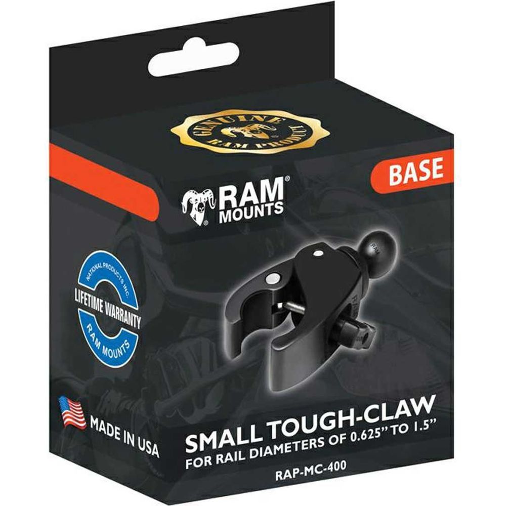 RAM Mounts Tough-Claw With 1" Rubber Ball (Image 2) - ThrottleChimp