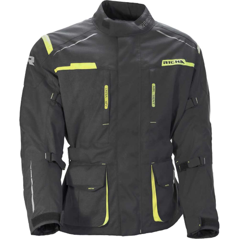 Richa Axel Textile Jacket Grey / Fluo FREE 1 YEAR Returns, FREE UK Delivery | ThrottleChimp