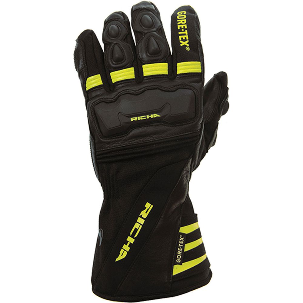 Richa Cold Protect Gore-Tex Gloves Black / Fluo Yellow FREE 1 YEAR Returns, FREE UK Delivery | ThrottleChimp