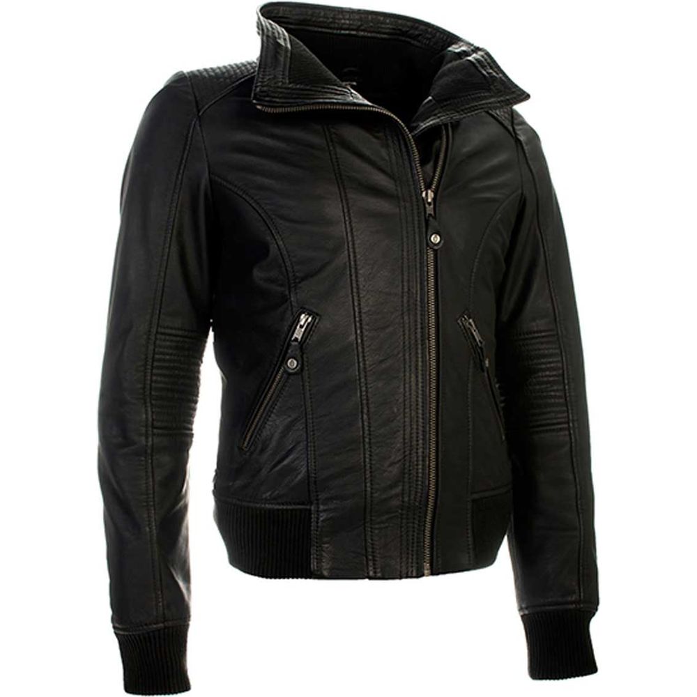 Richa Earhart Ladies Leather Jacket Black - ThrottleChimp