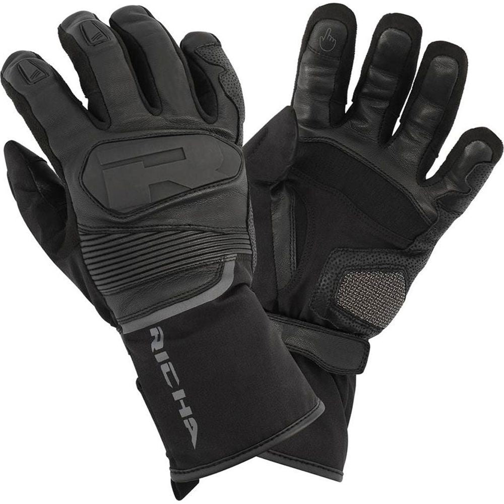 Richa Nautilus Leather Gloves Black FREE 1 YEAR Returns, FREE UK Delivery | ThrottleChimp