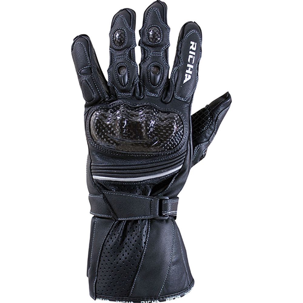 Richa Ravine Leather Gloves Black - ThrottleChimp