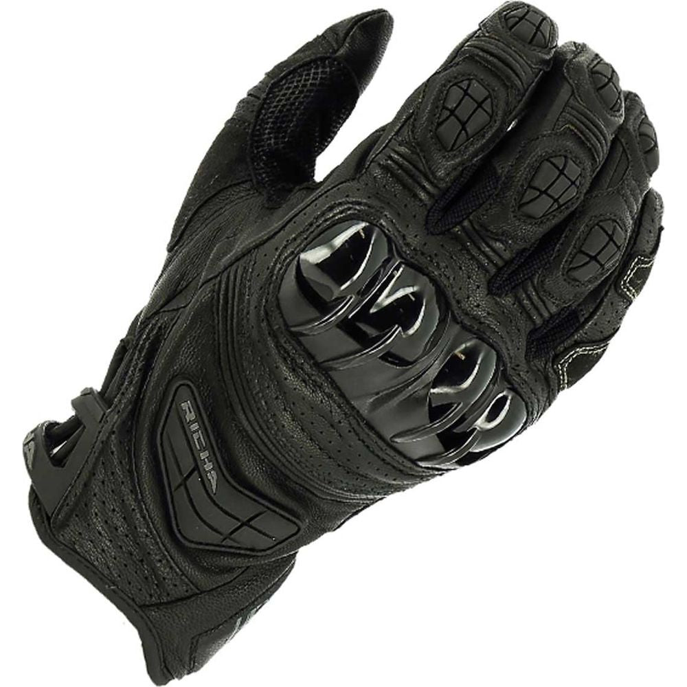 Richa Stealth Leather Gloves Black - ThrottleChimp