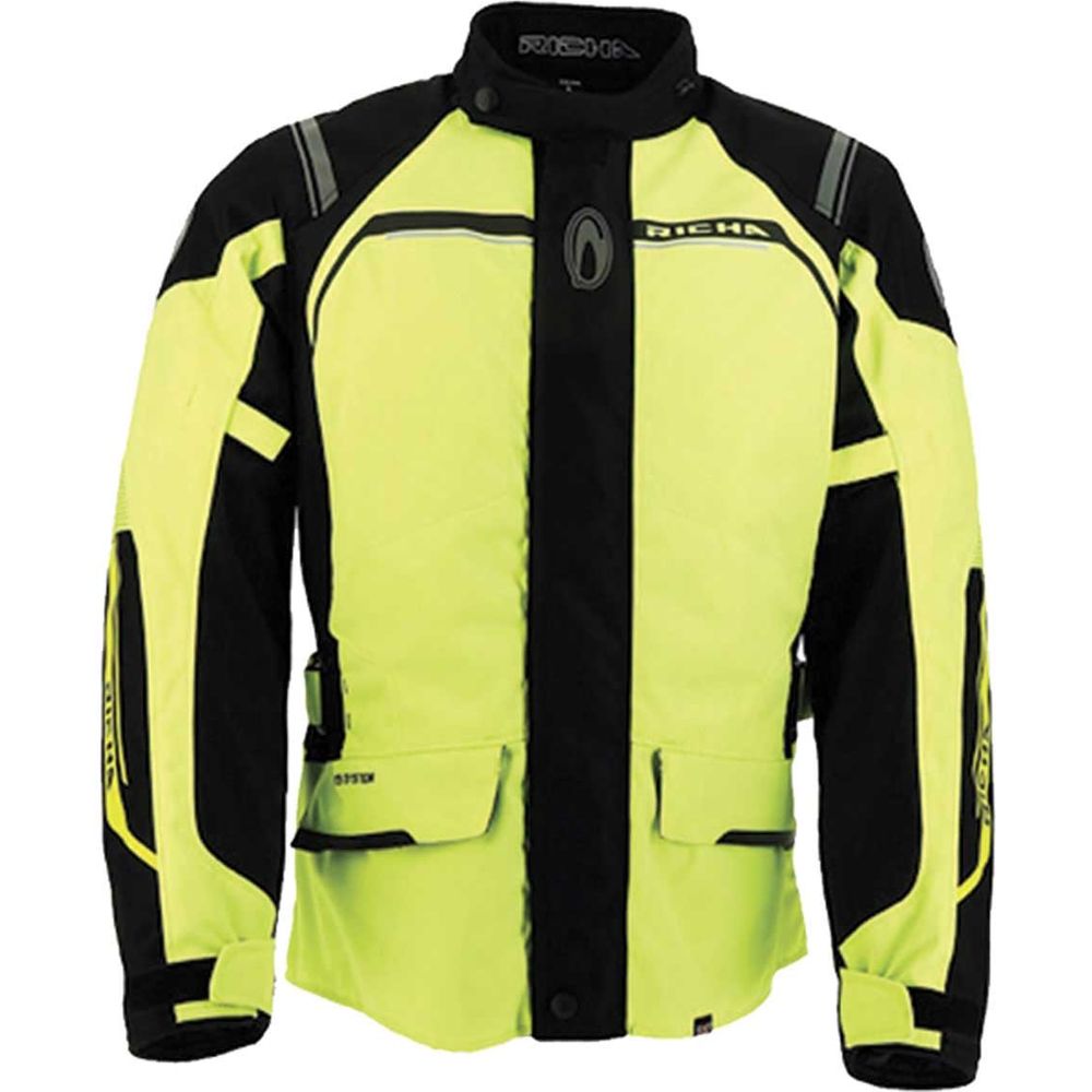 Richa Storm Textile Jacket Fluo Yellow FREE 1 YEAR Returns, FREE UK Delivery | ThrottleChimp