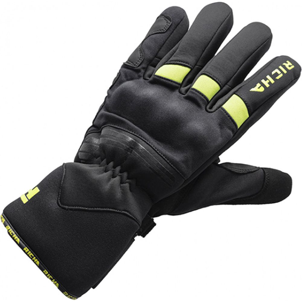 Richa Summit Evo Winter Textile Gloves Black / Fluo Yellow FREE 1 YEAR Returns, FREE UK Delivery | ThrottleChimp