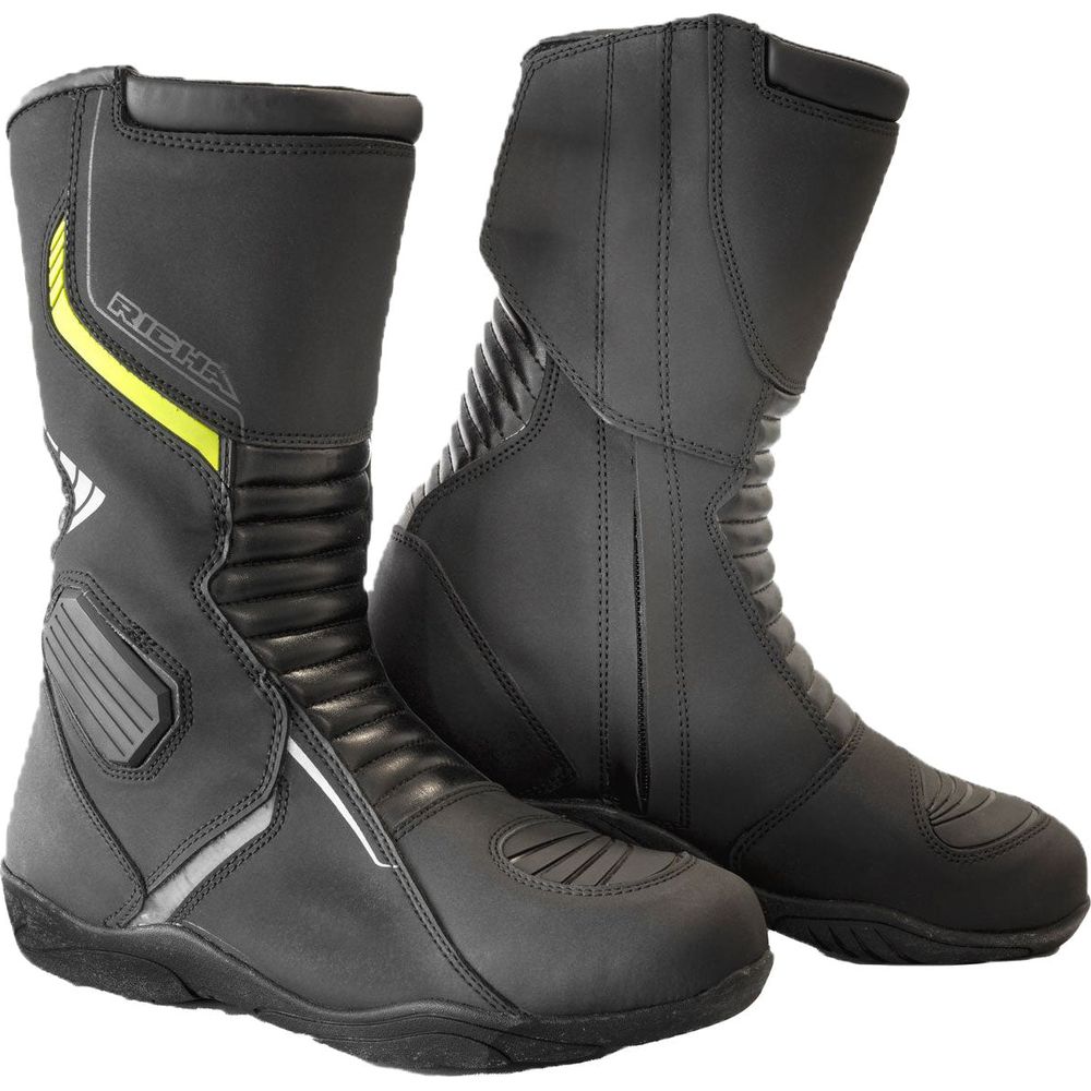 Richa Vortex Leather Boots Black FREE 1 YEAR Returns, FREE UK Delivery | ThrottleChimp