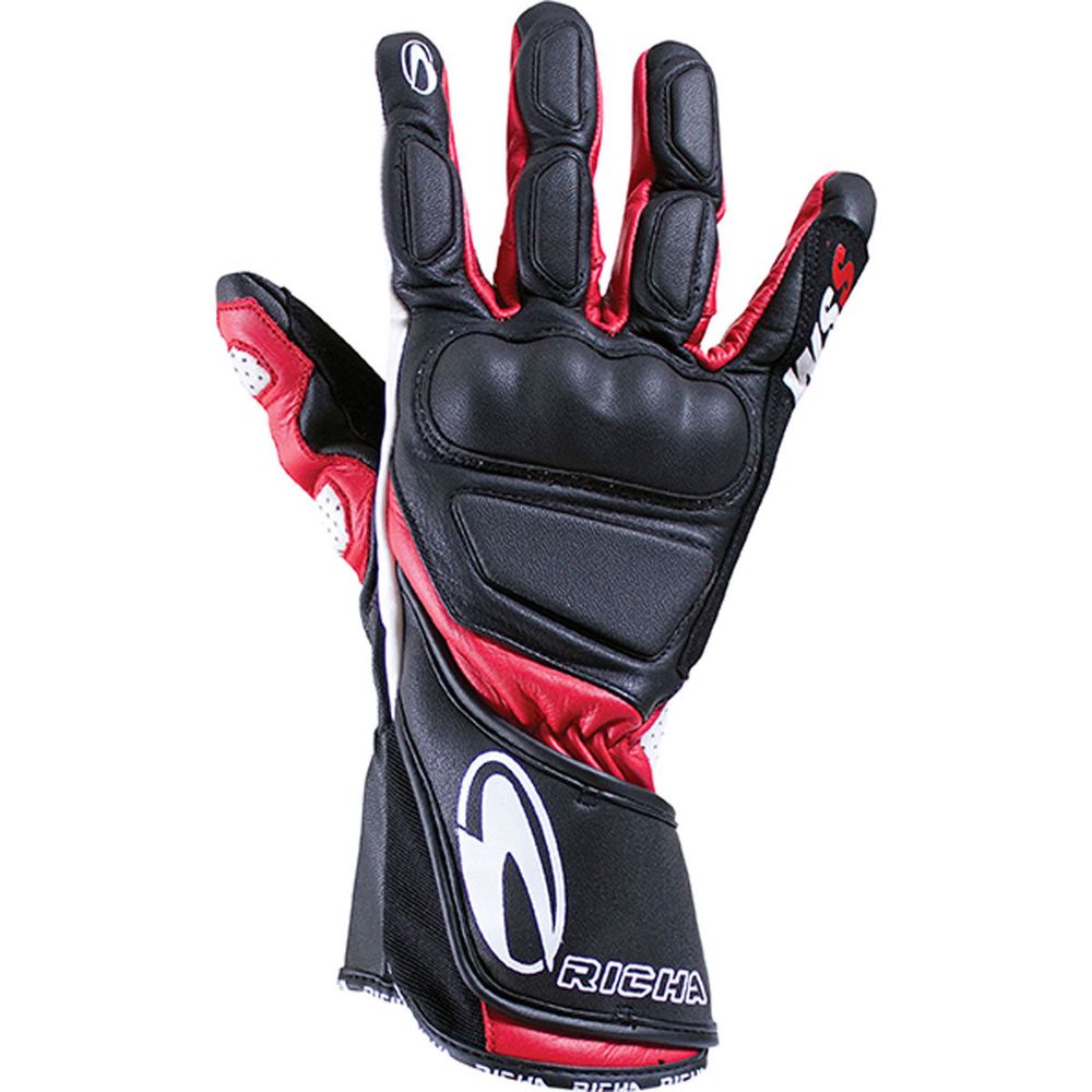 Richa WSS Leather Gloves Black / Red FREE 1 YEAR Returns, FREE UK Delivery | ThrottleChimp