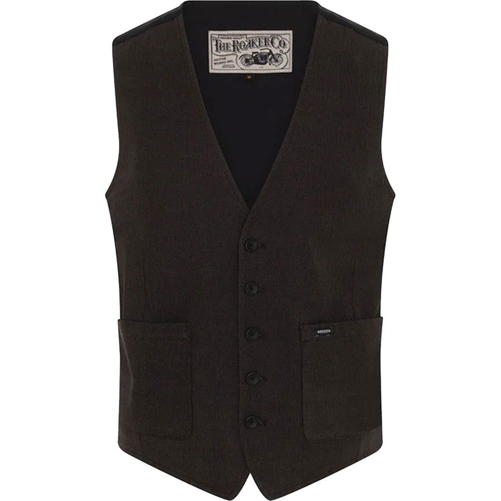 Rokker Tweed Vest Dark Grey - ThrottleChimp