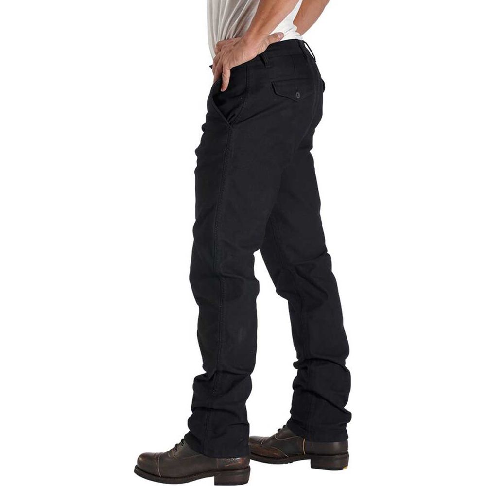 Rokker Chino Textile Trouser Black (Image 3) - ThrottleChimp